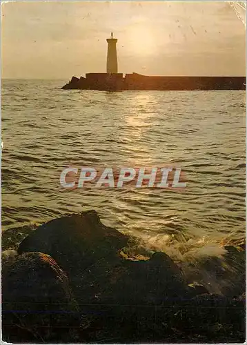 Cartes postales moderne Le Grau d'Agde Herault Coucher de soleil sur le Phare a l'embrouchure de l'Herault