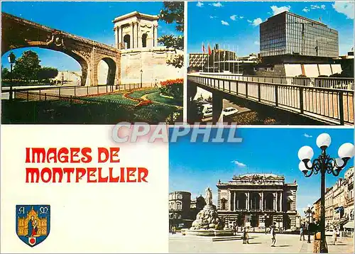 Moderne Karte Montpellier Herault Le chateau d'eau Le polygone Place de la Comedie