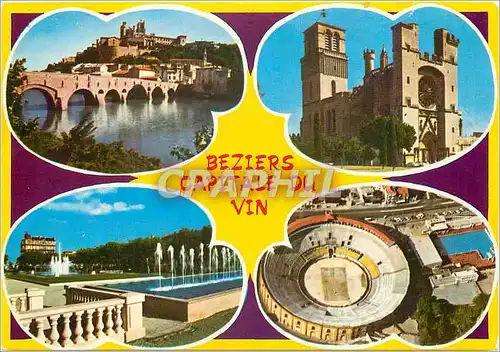 Moderne Karte Beziers Herault Divers aspects de la ville