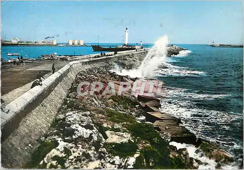 Cartes postales moderne Sete Herault La jetee par gros temps