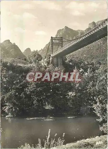 Moderne Karte Environs de Lamalou les Bains Herault L'Orb sous le Pont Suspendu de Tarassac au pied du Mont Ca