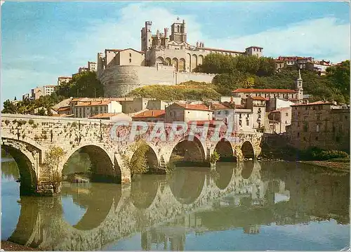 Moderne Karte Beziers Le vieux pont et la cathedrale St Nazaire