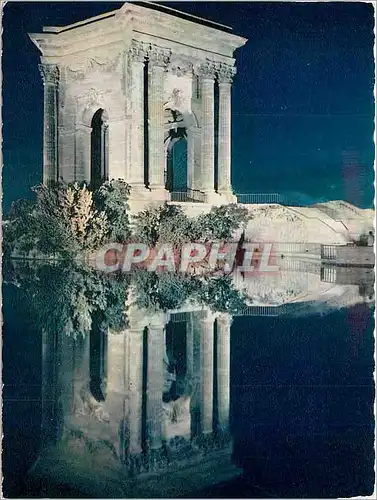 Moderne Karte Montpellier Herault Le Peyrou vu la nuit Le Chateau d'eau