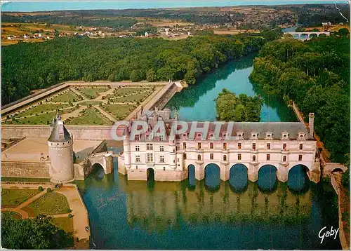 Cartes postales moderne Chenonceaux I et L Vue d'ensemble du Chateau et des Jardins