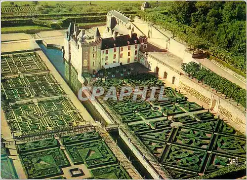 Cartes postales moderne Le Chateau de Villandry I et L et ses celebres jardins a la francaise