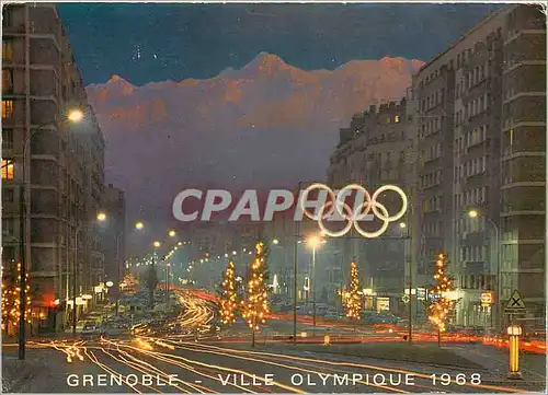 Cartes postales moderne Grenoble au crepuscule Les grands Boulevards et Belledonne Jeux Olympiques 1968