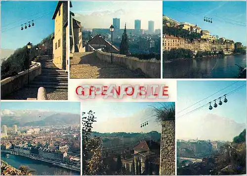 Moderne Karte Grenoble Isere Le Telepherique de la Bastille