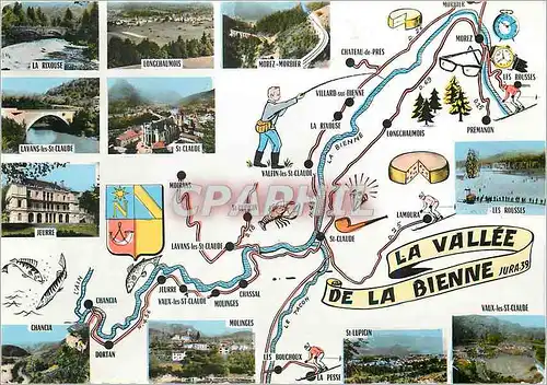 Moderne Karte Les Beaux sites de France Franche Comte La Vallee de la Bienne