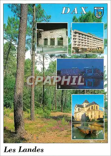 Cartes postales moderne Dax Landes Station thermale En parcourant Dax La fontaine chaude L'hotel Le Miradour
