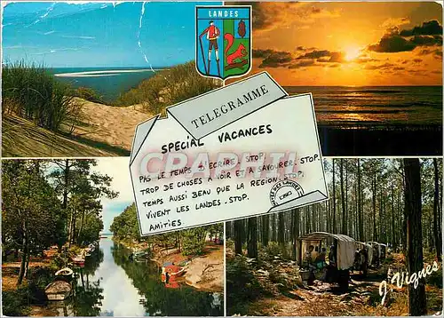 Cartes postales moderne Visage des Landes L'Ocean vu de la dune Soleil couchant Nos etangs