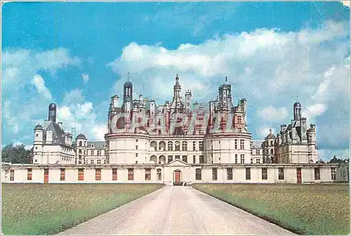 Moderne Karte Chambord Loir et Cher Le chateau Vue d'ensemble facade sud