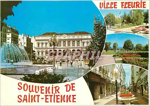 Moderne Karte Saint Etienne Loire Place de l'Hotel de Ville Parc de l'Europe Rue Alsace Lorraine