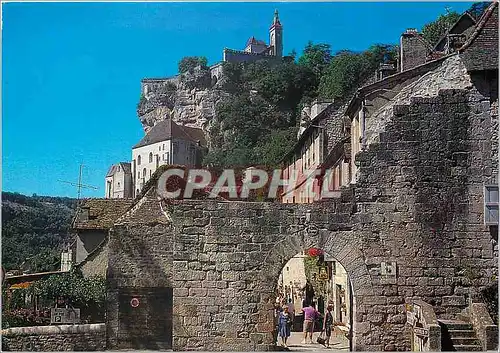 Cartes postales moderne Rocamadour Lot L'entree de la ville et la porte du Figuier Haut Lieu de Pelerinage
