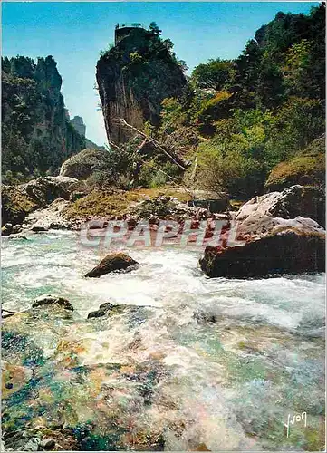 Moderne Karte Les Gorges du Tarn Lozere Le Tarn au Pas de Souci