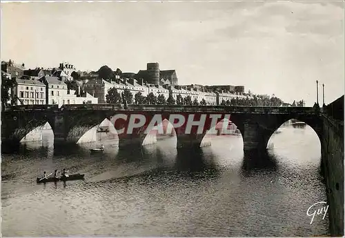 Moderne Karte Angers Maine et Loire La Maine le pont de Verdun et le chateau