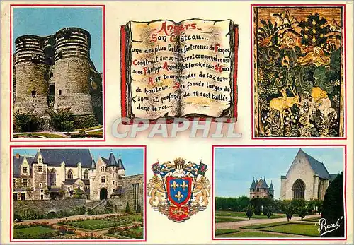 Moderne Karte Angers M et L Le Chateau du Roi Rene L'Ecusson des Plantagenet La Chapelle