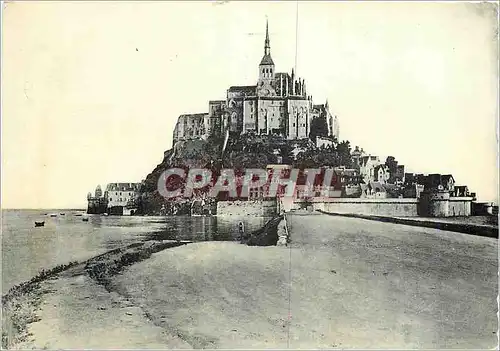 Moderne Karte Le Mont St Michel Vue prise de la Digue par grande maree