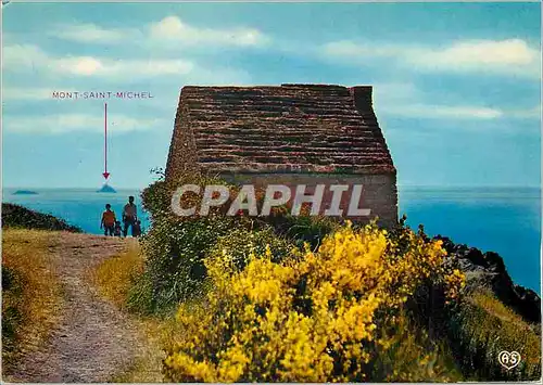 Cartes postales moderne Carolles Edenville Manche La cabane Vauban et le loin le Mont Saint Michel