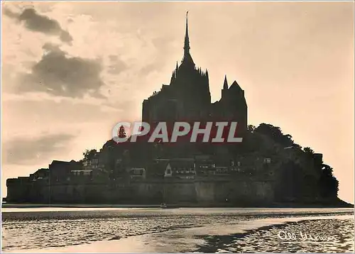 Moderne Karte Le Mont Saint Michel Manche Le Mont au crepuscule