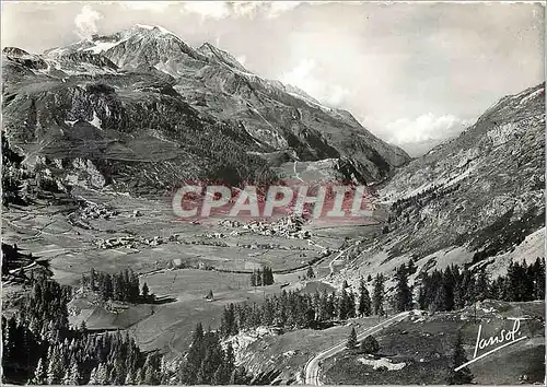 Moderne Karte Tignes Savoie Vue generale du bassin avant le barrage et le Mont Pourri