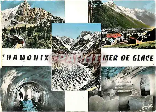 Moderne Karte Chamonix Mer de Glace