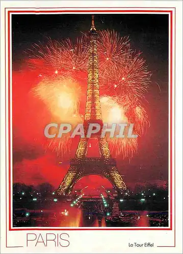 Cartes postales moderne Paris Feu d'artifice a la Tour Eiffel