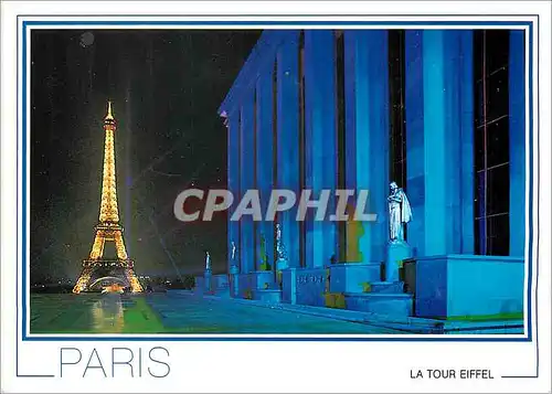 Moderne Karte Paris La Tour Eiffel vue depuis l'esplanade du Palais de Chaillot