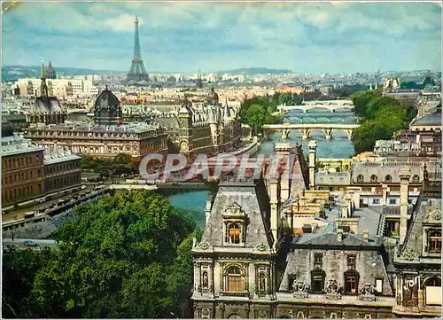Moderne Karte Paris Perspective des Sept Ponts