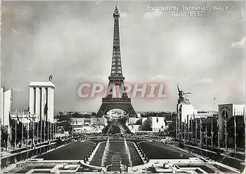 Moderne Karte Exposition Internationale Paris 1937 Prise du Trocadero Tour Eiffel