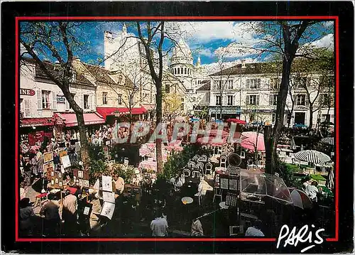 Cartes postales moderne Paris Montmartre Place du Tertre et Sacre Coeur