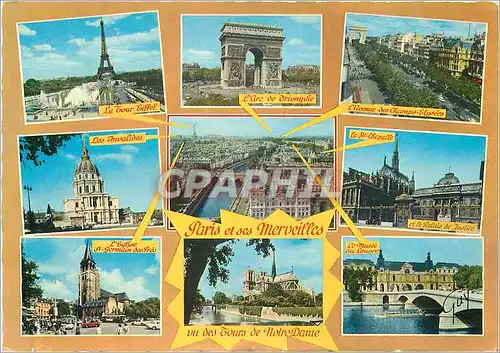 Cartes postales moderne Paris Monument et sites vus des tours de Notre Dame