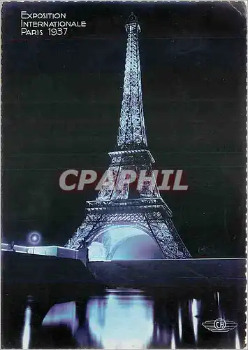 Moderne Karte Paris Tour Eiffel Exposition Internationale 1937