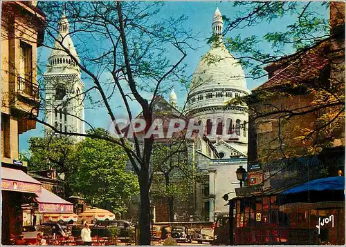 Cartes postales moderne Paris La Basilique du Sacre Coeur et la Place du Tertre