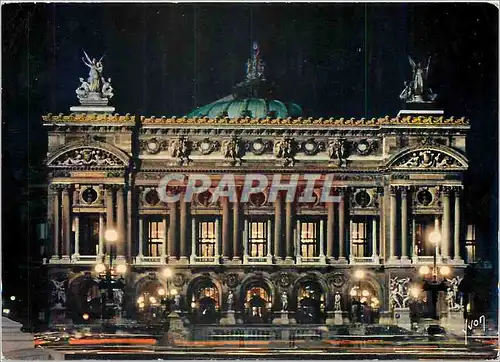 Cartes postales moderne Paris la nuit L'Opera illumine