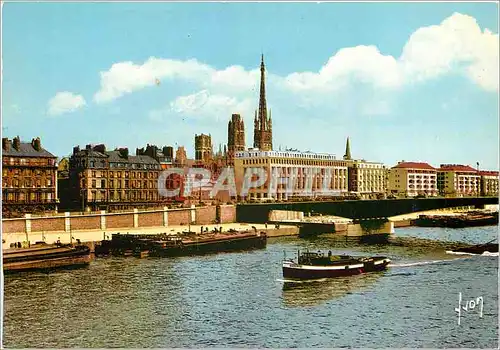 Cartes postales moderne Rouen S Mme La Seine et le Palais des Consuls Bateau