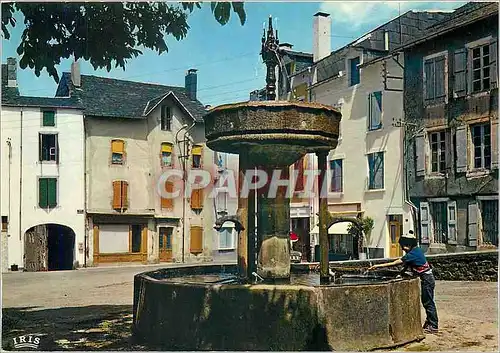 Moderne Karte Lacaune Tarn Place et Fontaine des Pissuex