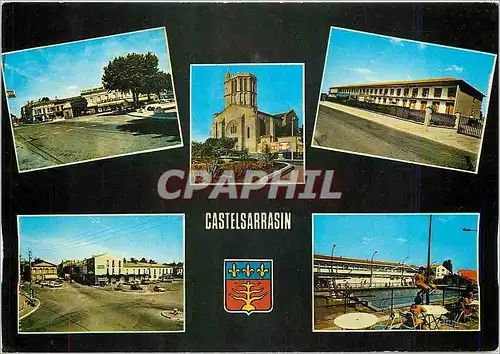 Cartes postales moderne Castelsarrasin Tarn et Gne Un coin de la ville Eglise St Sauveur Maison de retraite