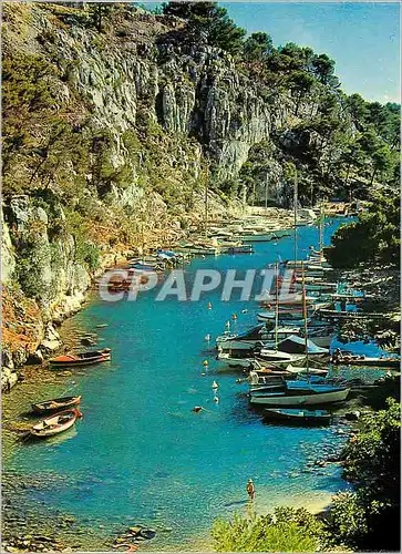 Moderne Karte Lumiere et Beaute de la Cote d'Azur Calanque pittoresque