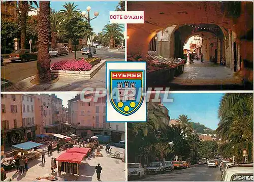 Cartes postales moderne Hyeres Avenue Clotis Rue des Porchers Place du marche Avenue Gambetta