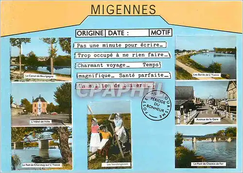 Cartes postales moderne Migennes Le Canal de Bourgogne Les Bords de l'Yonne