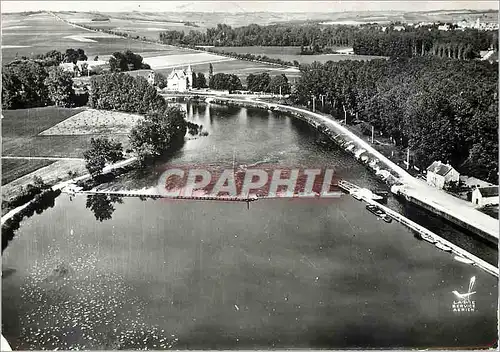 Moderne Karte Pont sur Yonne Le Barrage de Champ Fleury et le Chateau de Sixte