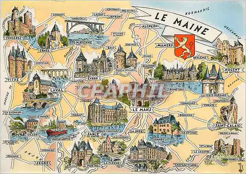 Moderne Karte Les Provinces Francaises Le Maine