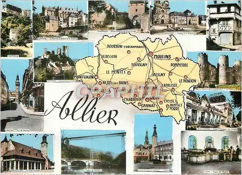 Cartes postales moderne Allier Moulins Montlucon Vichy