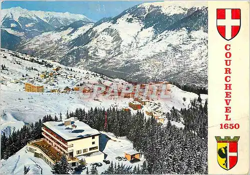 Moderne Karte Courchevel Savoie Vue generale aerienne Au premier plan Hotel Le Zenith