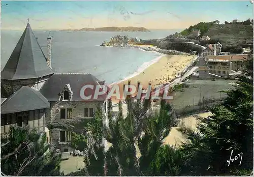 Cartes postales moderne Perros Guirec C du N Plage de Trestignel et pointe du chateau