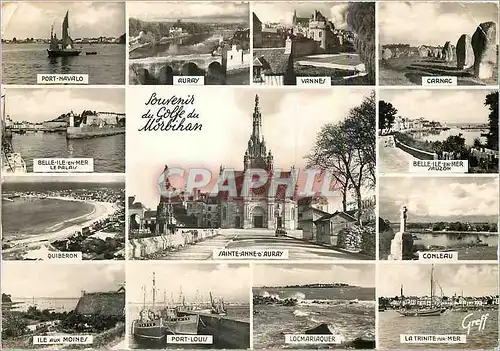 Moderne Karte Souvenir du Golfe de Morbihan Port Navalo Auray Vannes Carnac