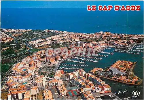 Moderne Karte Vue generale aerienne du Cap d'Agde