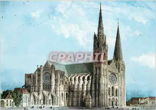 Moderne Karte Les Merveilles de Chartres Eure et Loir La cathedrale Le croisillon nord