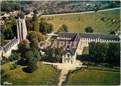 Moderne Karte Abbaye du Bec Hellouin Eure Vue generale aerienne des facades sur la cour de France et la tour S