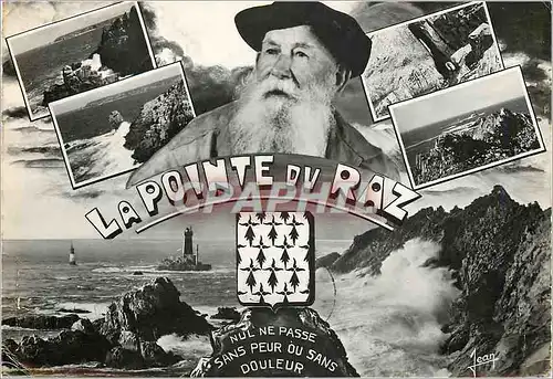 Cartes postales moderne La Pointe du Raz Finistere En hout Vieux morin pecheur Le Moine couche Le menhir de la pointe